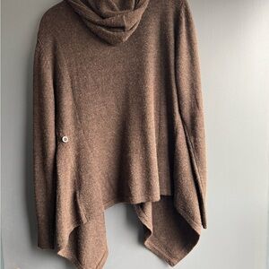 Betabrand Brown Knit Poncho Sweater